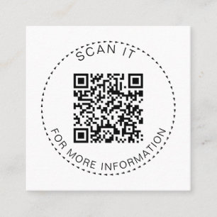 Tarjeta De Visita Cuadrada Promoción mínima de exploración de código QR profe