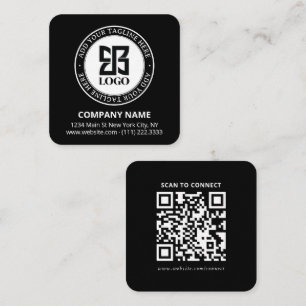 Tarjeta De Visita Cuadrada Promocional de negocio pequeño con logotipo person