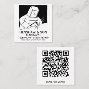 Tarjeta de visita cuadrada promocional para herrer