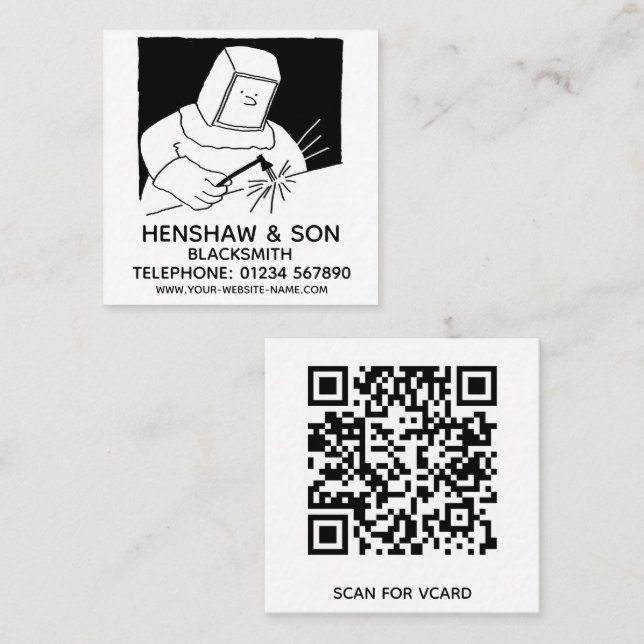 Tarjeta de visita cuadrada promocional para herrer (Anverso / Reverso)