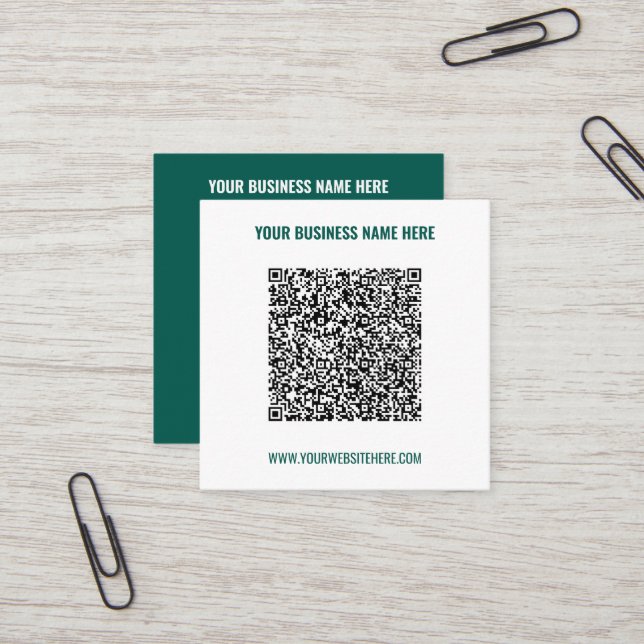 Tarjeta De Visita Cuadrada Promotional Your QR Code Business Cards Example (Anverso/Reverso In Situ)