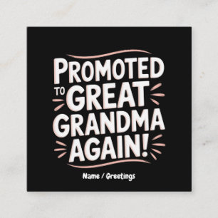 Tarjeta De Visita Cuadrada Promovido a la abuela otra vez regalo divertido de