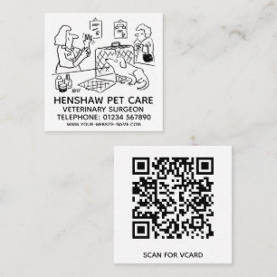 Tarjeta De Visita Cuadrada Promovimiento del cuidado animal de los veterinari