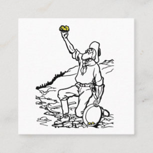 Tarjeta De Visita Cuadrada Prospector minero de oro de antaño