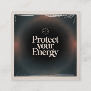 Tarjeta De Visita Cuadrada Protege Tu Energía