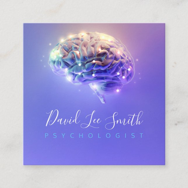 Tarjeta De Visita Cuadrada Psicólogo / Neuroólogo (Anverso)