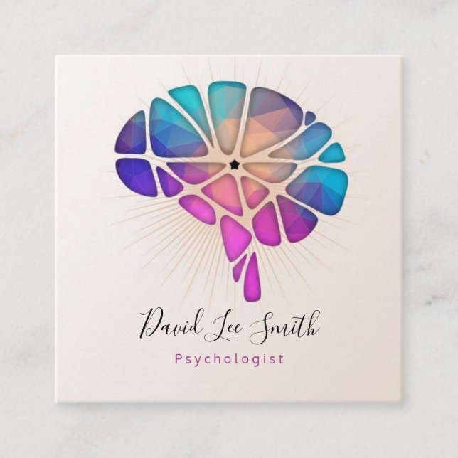 Tarjeta De Visita Cuadrada Psicólogo / Neuroólogo (Anverso)