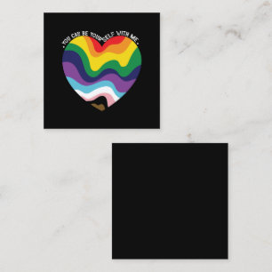 Tarjeta De Visita Cuadrada Puedes Ser Tú Mismo Conmigo LGBT Transgénero Gay