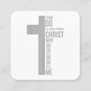 Tarjeta De Visita Cuadrada Puedo Hacer Todas Las Cosas A Través De Cristo Que