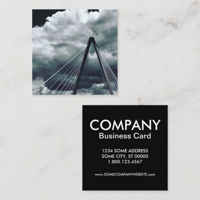 Tarjeta De Visita Cuadrada puente de enlace de christopher (Anverso / Reverso)