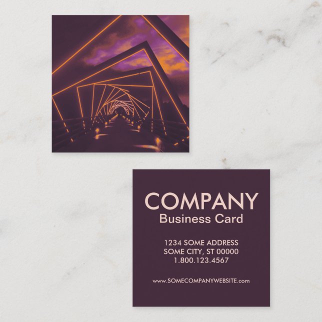 Tarjeta De Visita Cuadrada puente de traza de tortuga alta (Anverso / Reverso)