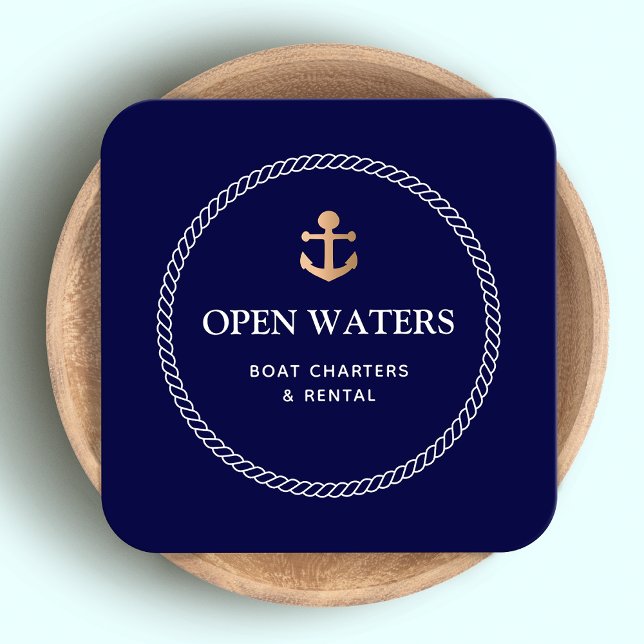 Tarjeta De Visita Cuadrada Puerto Deportivo Nautical Rope (Subido por el creador)