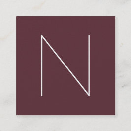 Tarjeta De Visita Cuadrada Puerto rojizo llano mínimo elegante