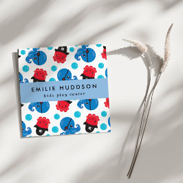 Tarjeta De Visita Cuadrada Pulpo pirata, centro de juegos para niños, centro 