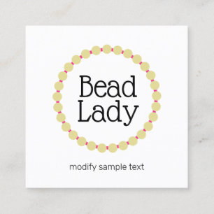 Tarjeta De Visita Cuadrada Pulsera de diseño de joyas / logotipo de perlas de