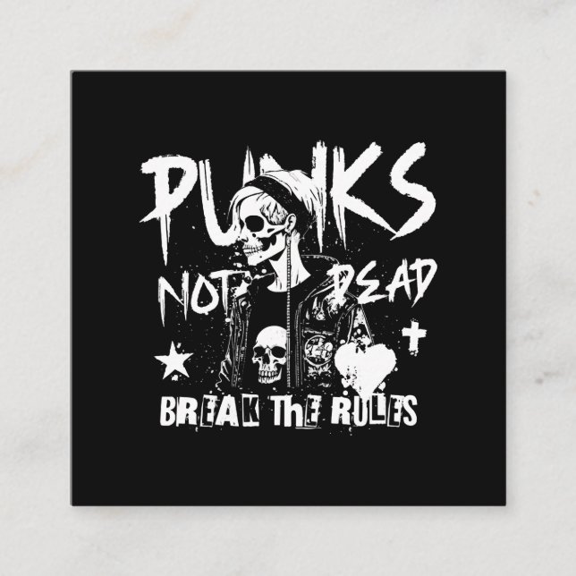 Tarjeta De Visita Cuadrada Punks no muertos (Anverso)