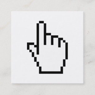 TARJETA DE VISITA CUADRADA PUNTERO DE MANO DE COMPUTADORA / CURSOR DEL RATÓN
