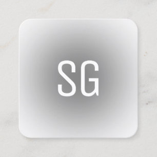 Tarjeta De Visita Cuadrada Punto suave - Iniciales - Gris