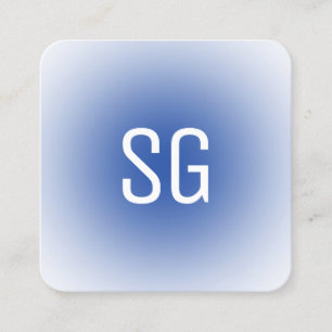 Tarjeta De Visita Cuadrada Punto suave - Iniciales - Navy Blue Square Busines