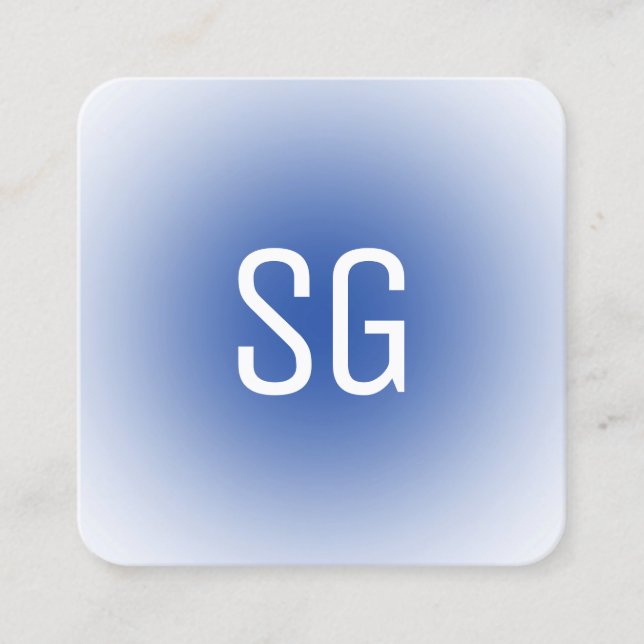 Tarjeta De Visita Cuadrada Punto suave - Iniciales - Navy Blue Square Busines (Anverso)