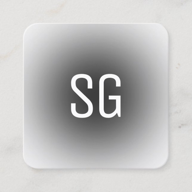 Tarjeta De Visita Cuadrada Punto suave - Iniciales - Negro (Anverso)