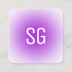 Tarjeta De Visita Cuadrada Punto suave - Iniciales - Púrpura