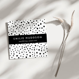 Tarjeta De Visita Cuadrada Puntos dálmatas, puntos dálmatas, blanco y negro