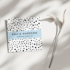 Tarjeta De Visita Cuadrada Puntos dálmatas, puntos dálmatas, blanco y negro