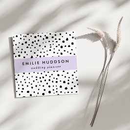 Tarjeta De Visita Cuadrada Puntos dálmatas, puntos dálmatas, blanco y negro