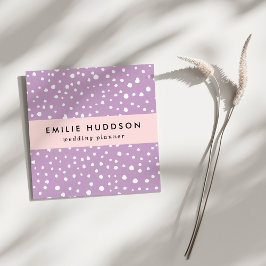 Tarjeta De Visita Cuadrada Puntos Dalmatianos Lilac, Puntos Dalmatianos, Dota