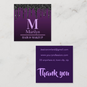 TARJETA DE VISITA CUADRADA PURPLE ELEGANCE HALLOWEEN