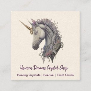 Tarjeta de visita cuadrada Purple Unicorn