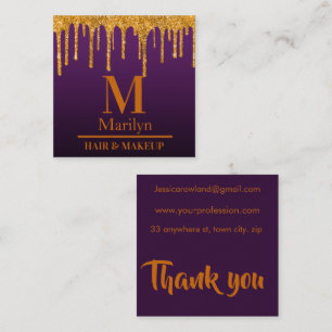 TARJETA DE VISITA CUADRADA PURPLE Y NARANJA HALLOWEEN