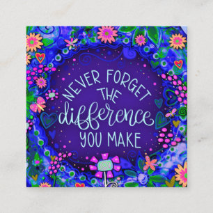 Tarjeta De Visita Cuadrada Purple You Make Difindness Cards