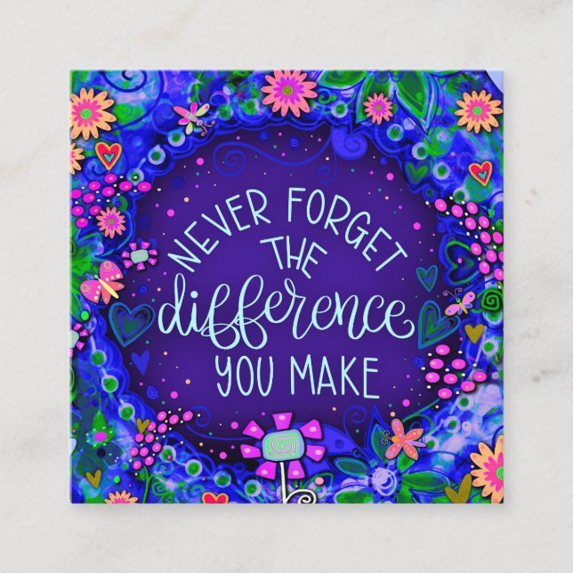 Tarjeta De Visita Cuadrada Purple You Make Difindness Cards (Anverso)