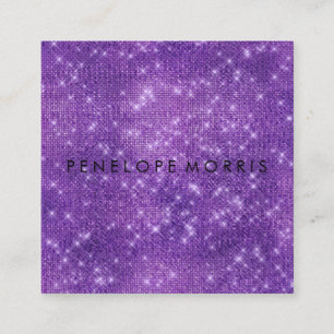 Tarjeta De Visita Cuadrada Purpurina Amethyst Sparkle Bellist