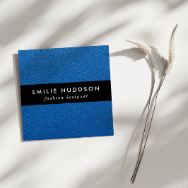 Tarjeta De Visita Cuadrada Purpurina azul, espárrago, fondo Purpurina