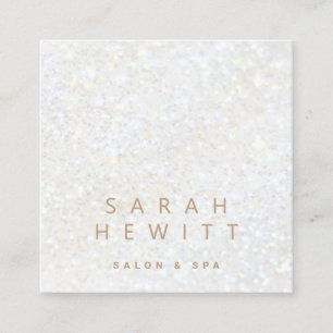 Tarjeta De Visita Cuadrada ・ purpurina blanco falso