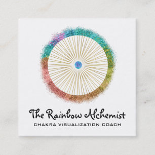 Tarjeta De Visita Cuadrada *~* Purpurina Boho Geometría sagrada de oro Chakr