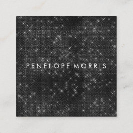 Tarjeta De Visita Cuadrada Purpurina de espuma negra Beaulist