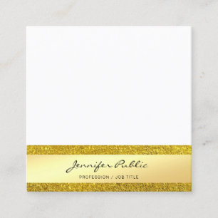 Tarjeta De Visita Cuadrada Purpurina de oro elegante profesional moderno eleg