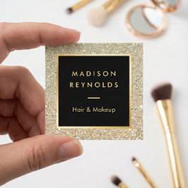 Tarjeta De Visita Cuadrada Purpurina de oro respira modernidad y moda