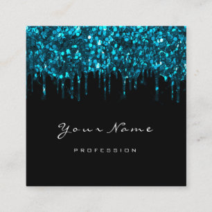 Tarjeta De Visita Cuadrada Purpurina del organizador de eventos de maquillaje