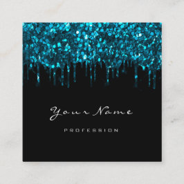 Tarjeta De Visita Cuadrada Purpurina del planificador de eventos de artistas