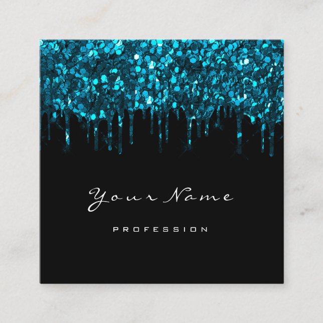 Tarjeta De Visita Cuadrada Purpurina del planificador de eventos de artistas  (Anverso)