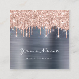 Tarjeta De Visita Cuadrada Purpurina del planificador de eventos de maquillaj