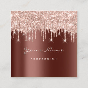 Tarjeta De Visita Cuadrada Purpurina del planificador de eventos de maquillaj