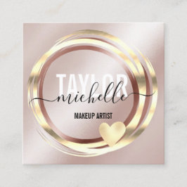 Tarjeta De Visita Cuadrada purpurina gold square bus