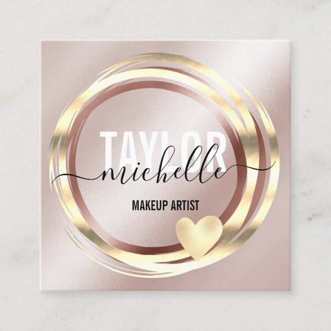 Tarjeta De Visita Cuadrada purpurina gold square bus (Anverso)