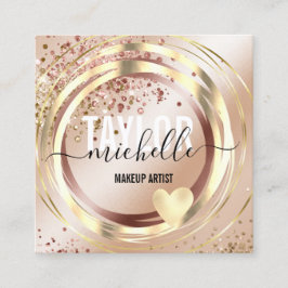 Tarjeta De Visita Cuadrada purpurina gold square bus